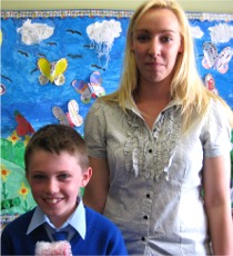 Ethan � Cath�in with his teacher Bl�ith�n N� Shiail.
