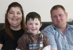 Donna Porter with son Mark and fianc� Darren.