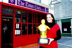 Amanda Doherty who is heading off to the Oscars in Hollywood with her husband Adrian.