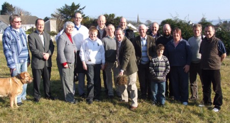 Pictured at the sod turning for the new Moville Community Garden are, from left, Neil Gillespie, Fiontán Ó Caoláin, Donegal County Council, Mary McKinney, Brendan McDermott, Nathan Gillespie, P.J Costelloe, Paddy McCartney, Cllr Martin Farren, Mark Boland, Brendan Keaveney, Enda Craig, Tommy McLaughlin, Mary McGeoghegan, Nick North of the HSE and John Joe Rafferty.
