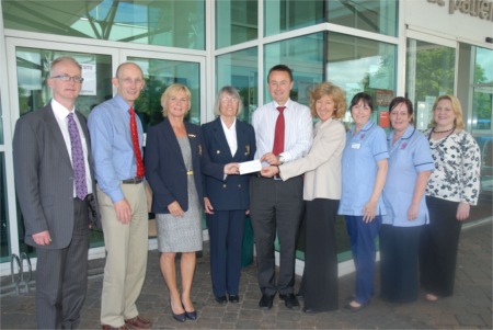 Pictured receiving a donation for diabetes research from the North West Golf Club, are from left to right: Dr Maurice O’Kane, head of research and development, Western Trust; Dr Kenneth Moles, consultant physician, Western Trust; Anne O’Neill, lady captain and Una Van Dessel, lady president, North West Gold Club; Dr John Lindsay, consultant physician in diabetes and endocrinology; Professor Vivien Coates, assistant director nursing research; Lisa King, diabetes nurse specialist; Caroline Farren, diabetes nurse specialist and Reita Early, Western Area Integrated Diabetes Service (WAIDS).
