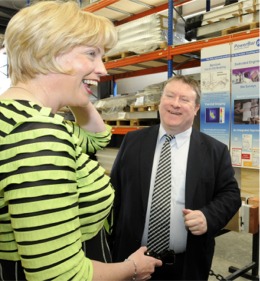 Tánaiste Mary Coughlan visits E&I Engineering to announce a Government investment of €3.6m in the local company. Also pictured is the company's executive director, Philip O'Doherty.
