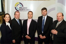 Pictured at the Diaspora Project launch are, from left, co-ordinator, Aeid�n McCarter; Dermot Harrigan and Matt Peachy of Derry City Council; Martin Fraser, Department of the Taoiseach and Garry Martin, Donegal County Council.